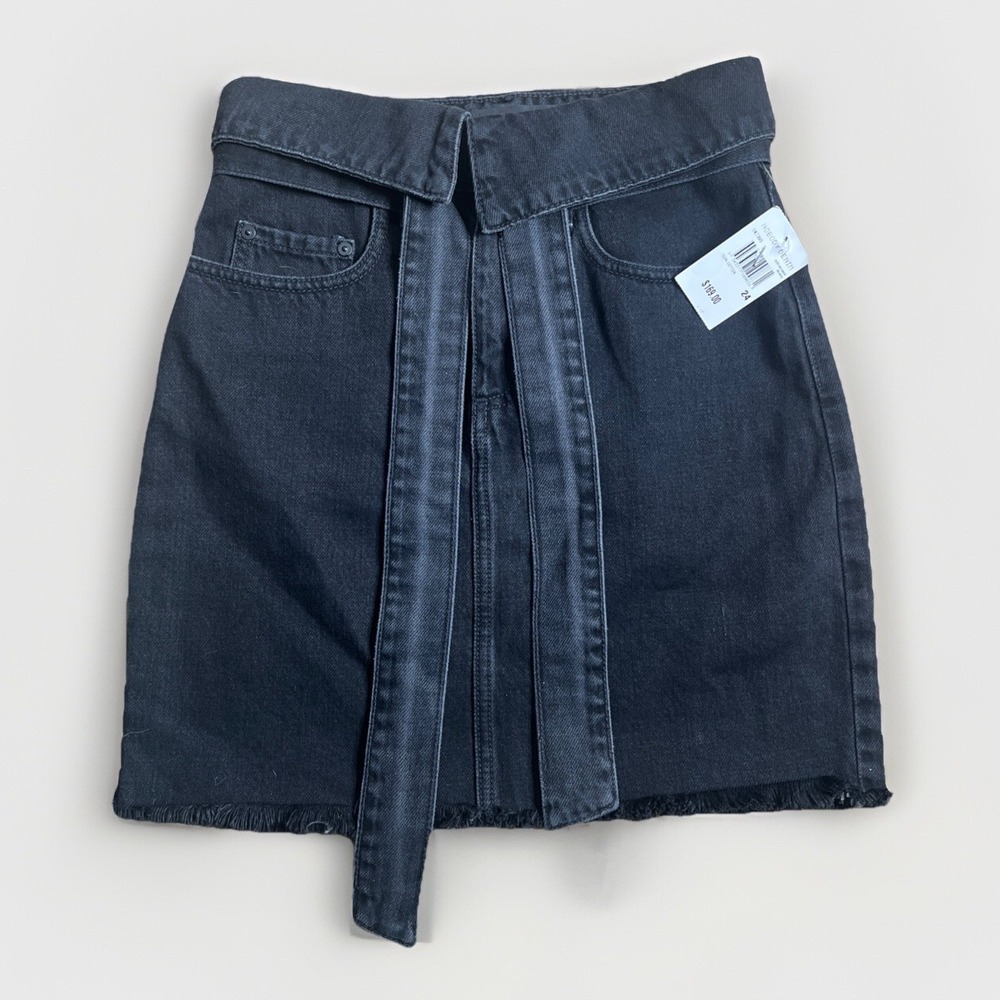 Nobody Denim Women's Black Denim Skirt Size 24 MSRP $169~NWT